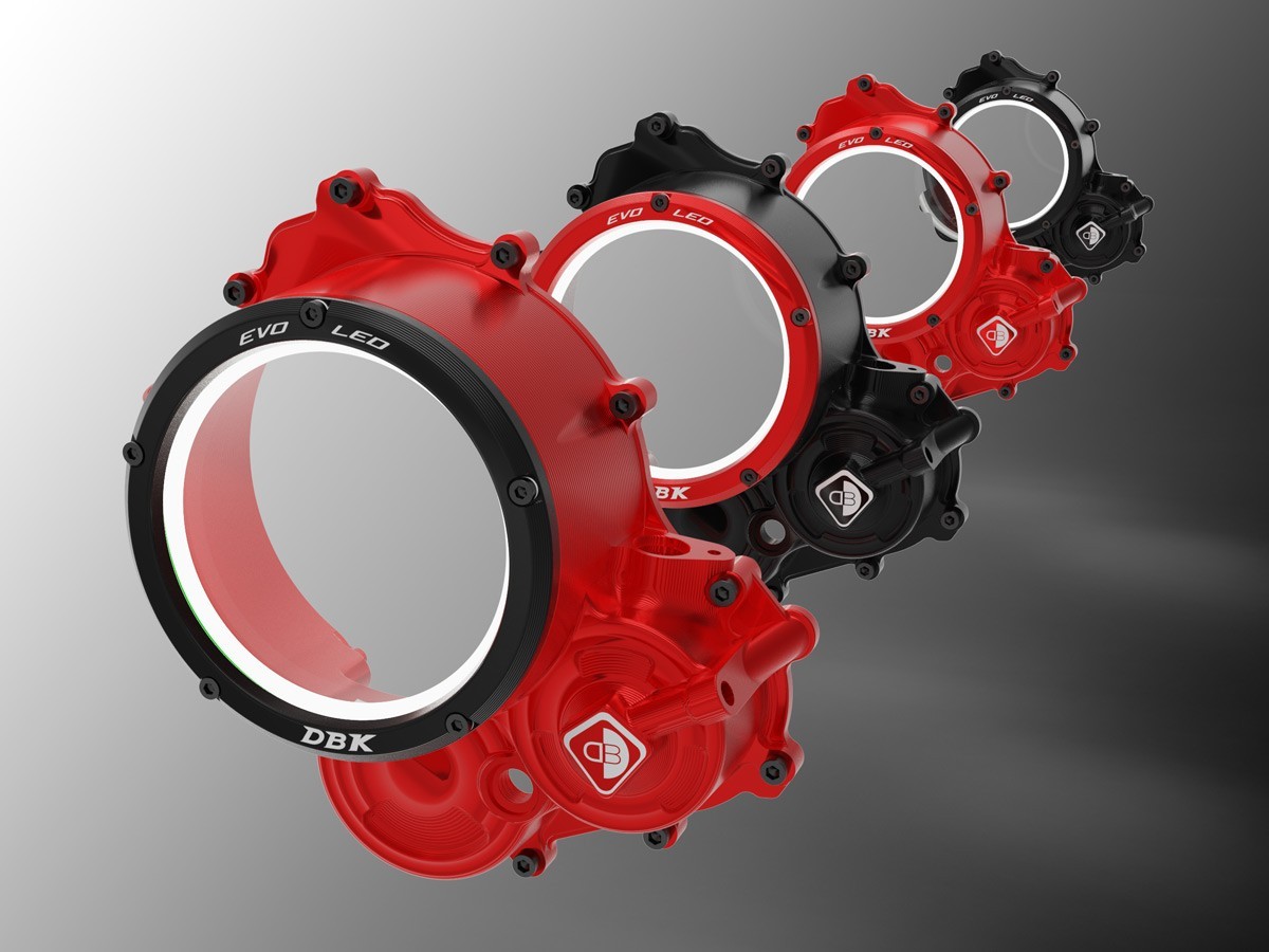 DBK Special Parts (Ducabike) EVO LED Clear Wet Clutch Cover for the Hypermotard 698 Mono DBK Special Parts (Ducabike) EVO LED Clear Wet Clutch Cover for the Hypermotard 698 Mono